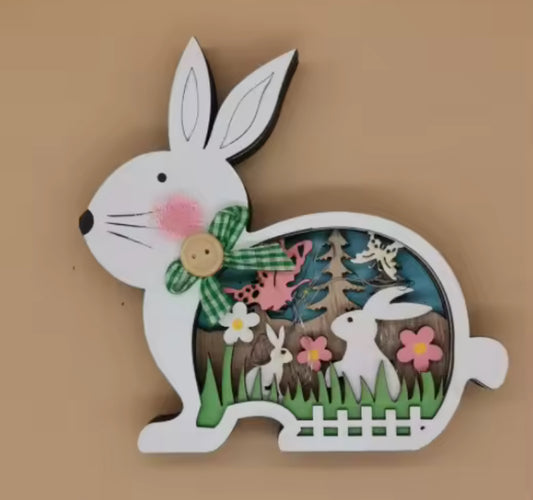 Light up wooden rabbit