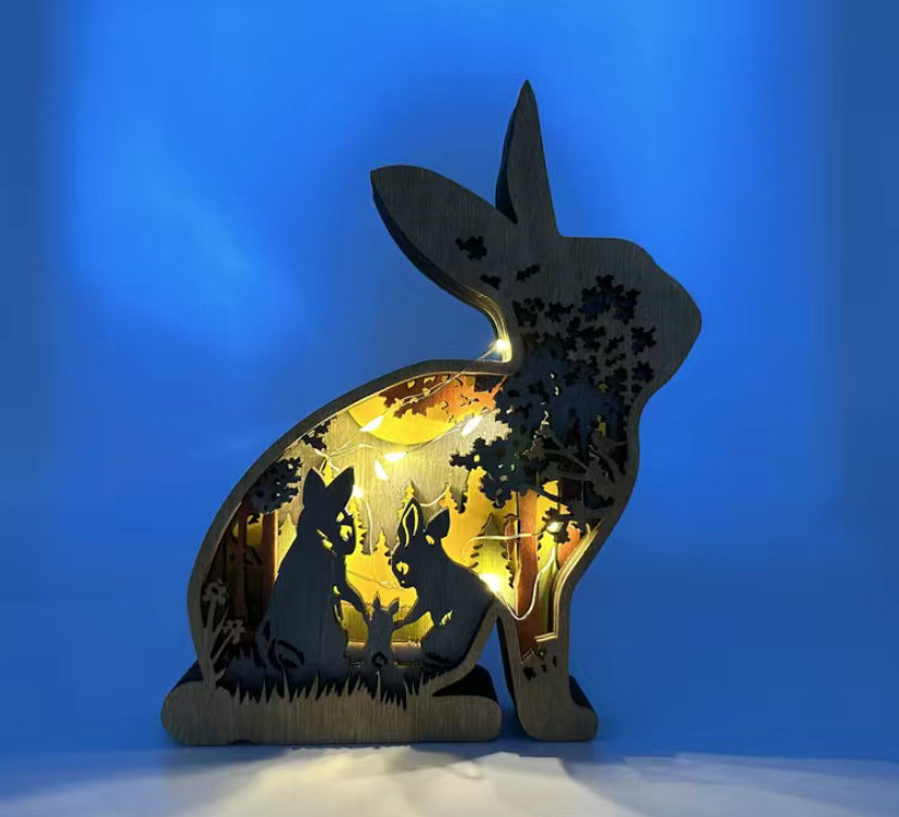 Light up wooden rabbit